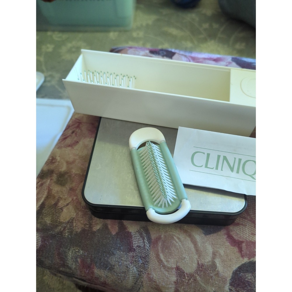 Vintage Clinique Hair Brush Comb Vented Ball Tip Bristle Travel Set - Picture 3 of 6